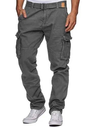 Indicode Cargohose William grau M - Wanderhose für Herren, aus 98% Baumwolle und 2% Elasthan, pflegeleicht und elastisch für optimalen Tragekomfort beim Outdoor-Abenteuer.