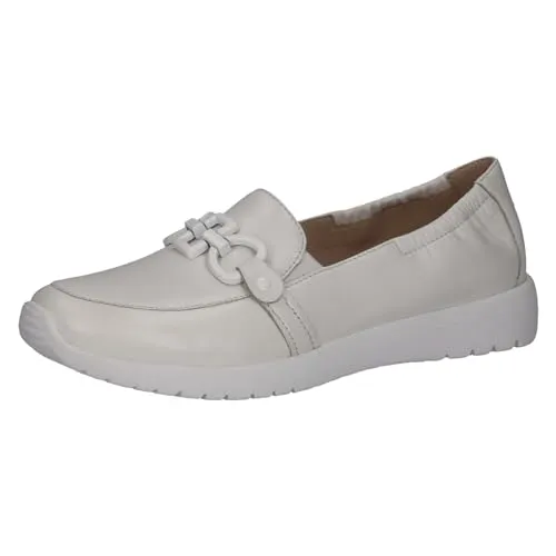 CAPRICE Damen Slipper aus Leder – Bequem und Elegant, Weiß (White Softnap.), 38 EU - Slipper & Mokassins für Damen mit AIRMOTION Sohlentechnologie für optimale Luftzirkulation und federnden Komfort. Hochwertiges Leder und Wechselfußbett für individuelle Anpassung.
