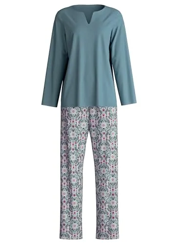 CALIDA Autumn Dreams Damen Pyjama, lang aus 100% PIMA Baumwolle - Hochwertiger Pyjama aus edler Supima Baumwolle, atmungsaktiv und pflegeleicht. Ideal für entspannte Abende und kühle Nächte – sanft zur Haut und wunderbar angenehm.