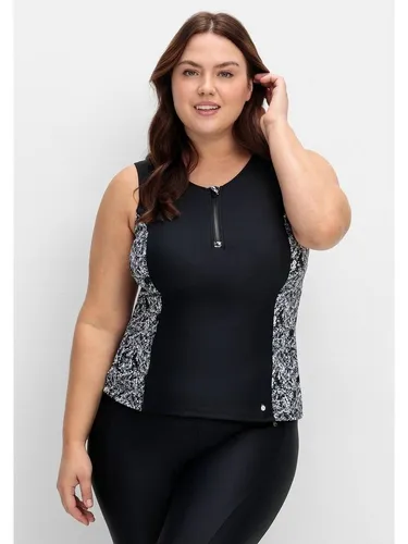 Sheego Tankini-Top Große Größen mit Soft Cups - Tankini-Oberteile in Größe 42, ausgestattet mit Soft Cups und einem praktischen Front-Zipper für komfortable Anpassung. Hergestellt aus hochwertigem Polyamid Xtra Life LYCRA® für langanhaltenden Tragekomfort.
