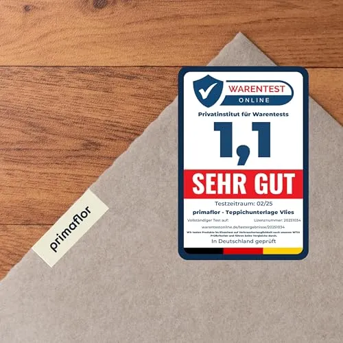 Primaflor Anti-Rutsch-Matte für Teppiche - 80 x 150 cm, Zuschneidbar und Waschbar - Verhindert das Verrutschen von Teppichen auf glatten Böden und sorgt für mehr Sicherheit. Die Unterlage ist zuschneidbar, pflegeleicht und perfekt für Räume mit Fußbodenheizung – für ein angenehmes Wohngefühl.