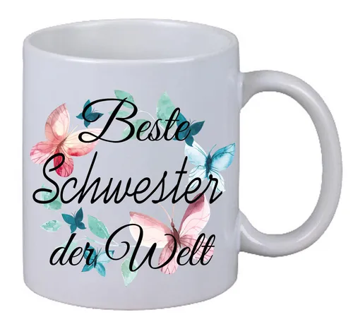 Kaffee Tasse Beste Schwester der Welt Geburtstag Weihnachts Geschenk