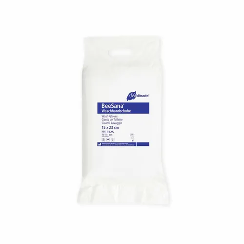 Meditrade® Einmal-Waschhandschuh weiß 3725 - Einmal-Waschhandschuhe in Weiß, 50 Stück, ideal für hygienische Anwendungen, saugfähig und abriebfest, Format: 16x23cm, für den professionellen Einsatz geeignet.