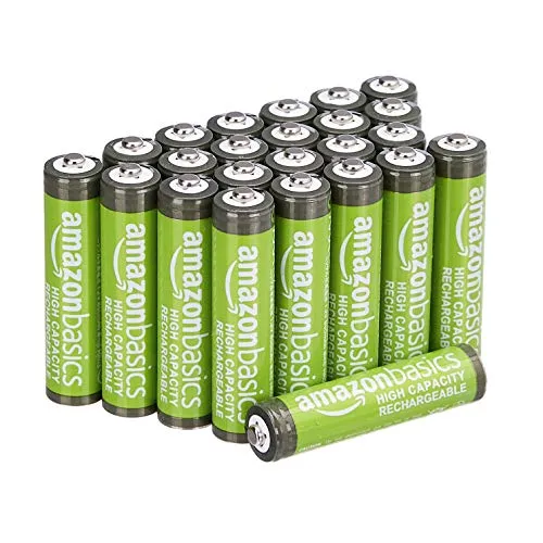Amazon Basics 24er-Pack wiederaufladbare AAA-NiMH-Akkus mit hoher Kapazität, 850 mAh, 1,2 V, bis zu 500-mal aufladbar, vorgeladen