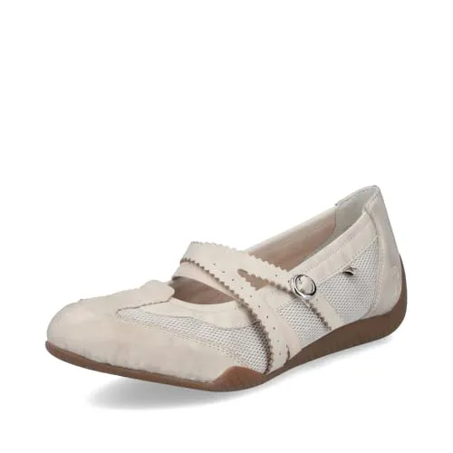 Rieker Damen Klassische Ballerinas 41250, Frauen Flats, lose Einlage,Ausgehschuhe,Abendschuhe,Ballerinen,Pumps,Halbschuhe,beige (60),38 EU / 5 UK