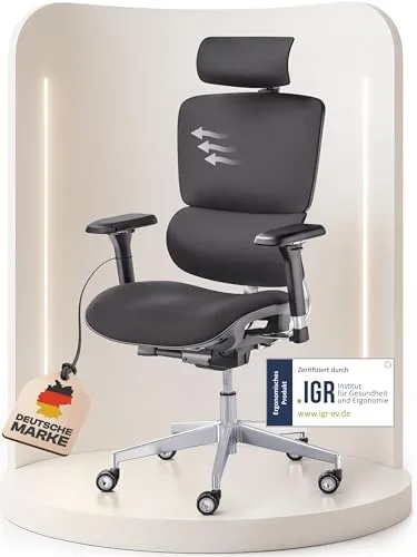 WINTONCOVE Merlin Ergonomischer Bürostuhl – Testsieger für höchsten Komfort - Der ergonomische Merlin Bürostuhl überzeugt mit individuell einstellbaren Funktionen und bietet maximalen Komfort bei bis zu 150kg. Ideal für Büro und Gaming, bleibt er spurenfrei auf jedem Boden.