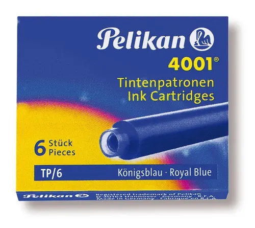 Naboje do piór krótkie czarno-niebieskie 6szt PELIKAN HAMELIN 4012700301185