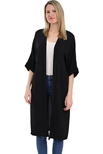 Malito Damen Kimono - Trendiger Cardigan für den Sommer - Pareos & Strandkleider für Damen, ideal als Bikini Cover Up in Einheitsgröße 34-42, schnell trocknend und angenehm weich auf der Haut.