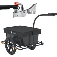 Juskys Fahrradlastenanhänger - 90 L Volumen, mit Handgriffen und Schutzplane, ideal für 26-28 Zoll Fahrräder und hohe Zuladung bis 80 kg