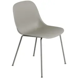 Muuto Fiber Side Chair, tube base, grau / grau