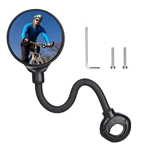 Fahrradspiegel, 360 ° verstellbarer Lenker und drehbarer Fahrradspiegel, konvexer Spiegel aus Acryl, Sicherheitsspiegel, für Mountainbike, E-Bike, Moped