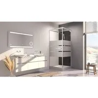 Aurlane CAB113 Komplettduschkabine 900 mm - Weiß - Komplettduschkabine mit Duschwanne, Glaswänden und Regenkopfbrause für flexiblen Einbau und elegantes Design, ideal für jedes Bad.