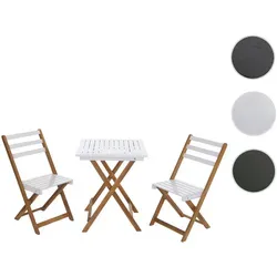 Garnitur HWC-P71, stilvolle Garten-Sitzgruppe aus Akazienholz - 2x klappbare Stühle und 1 Tisch aus geöltem Akazienholz. Ideal für Balkon oder Terrasse, platzsparend und sofort einsatzbereit. Genießen Sie entspannte Stunden im Freien!