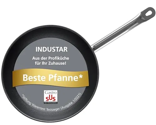 GastroSUS Industar Testsieger Bratpfanne 28 cm - Hochwertige Edelstahl-Bratpfanne mit Diamas-Pro-Antihaft-Beschichtung, ideal für alle Herdarten inkl. Induktion. Backofenfest bis 230°C und spülmaschinengeeignet für müheloses Kochen.