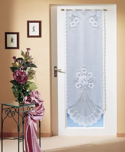 Weckbrodt Türvorhang Adria - Halbtransparente Jacquard-Gardine - Fertiggardinen mit elegantem Jacquard-Muster, bietet dezenten Sichtschutz und ist pflegeleicht bei 30°C. Ideal für eine stilvolle Türdekoration!