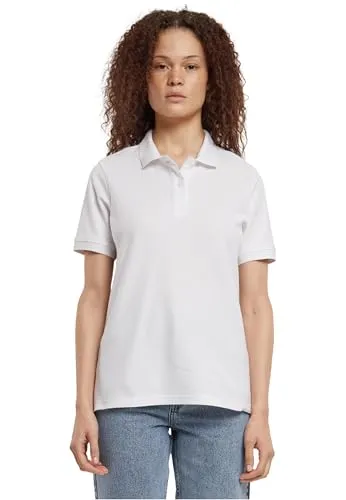 Urban Classics Damen T-Shirt Ladies Polo Shirt, Polo Shirt für Frauen, Kurzarm, versteckte Knopfleiste, Größen XS-5XL