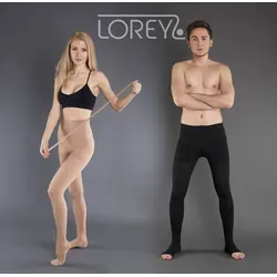 Lorey Medtec Stützstrumpfhose Kompressionsstrumpfhose AT, Klasse 2, geschlossene Spitze, IG normal beige|braun 1