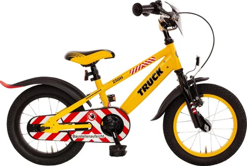 Bachtenkirch Kinderfahrrad "TRUCK" 14 Zoll, gelb (B-Ware) - Ideal für Kinder von 3-4 Jahren, sorgt für viel Fahrspaß und Sicherheit mit stabiler Bauweise und fröhlichem Design.