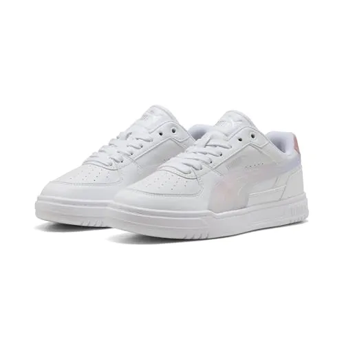 PUMA CAVEN III Holo 2.0 JR Sneaker in Weiß-Rosy Outlook-Silber - Stylische Kinder-Sneaker mit holografischen Akzenten, ideal für Freizeit und Spiel. Bequeme Passform und strapazierfähiges Material für den aktiven Alltag.