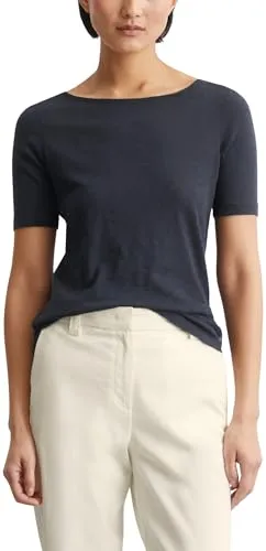 Marc O'Polo Damen T-Shirt XL - Shirts & Tops: Weiches Baumwoll-Jersey mit raffinierter Flammgarn-Optik für einen lässigen Look und hohen Tragekomfort.