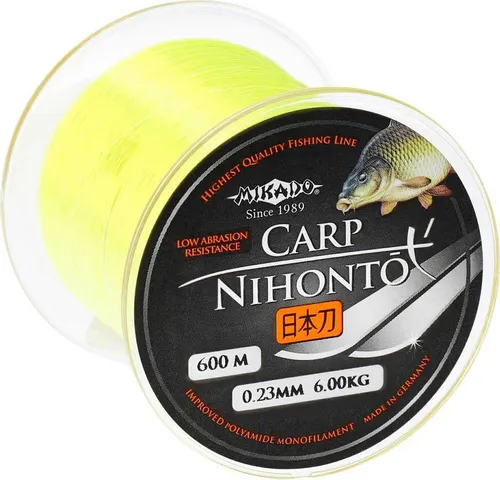 Mikado SCHNUR - NIHONTO CARP - 0.28mm/8.80kg/600m - FLUO GELB