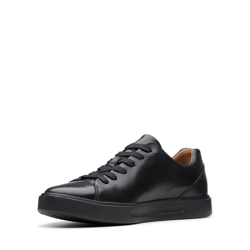 Clarks Herren Un Costa Lace Sneaker, Schwarz, 45 EU - Herren-Sneaker aus glattem Leder, komfortabel und leicht, ideal für den täglichen Gebrauch.