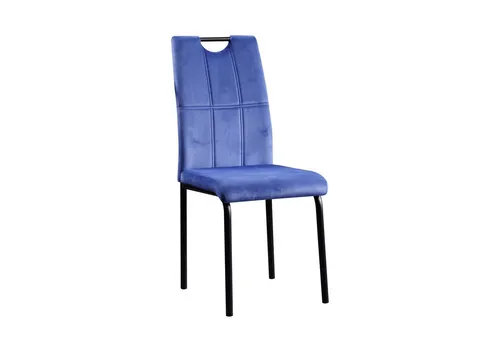HTI-Living Esszimmerstuhl Denton Velvet Blau - Der elegante Esszimmerstuhl Denton überzeugt mit samtiger Oberfläche und hohem Sitzkomfort. Ideal für stilvolle Essbereiche, bietet er eine praktische Rückenlehne mit Griff. Maße B/H/T 41,5 x 96,5 x 52,5 cm, Sitzhöhe 47 cm, bis 120 kg belastbar.