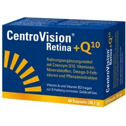 Centrovision Retina+Q10 Kapseln - Nahrungsergänzungsmittel mit Coenzym Q10, Lutein und Omega-3-Fettsäuren zur Unterstützung der Sehkraft und des Nervensystems.
