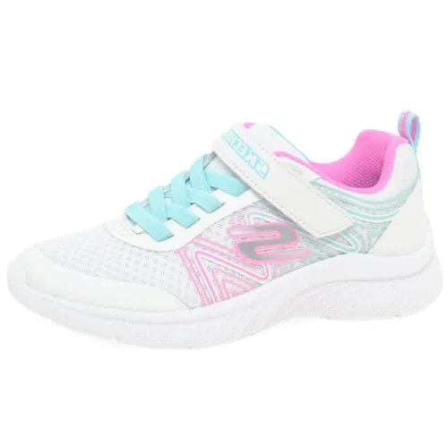 Skechers Unisex Kinder Microspec Plus Swirl Sweet Sneaker – Komfortabler Klettverschluss - Modischer Sneaker mit Synthetik-Obermaterial und bequemer EVA-Sohle. Ideal für aktive Kinder, die Wert auf Style und Komfort legen.