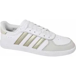 adidas Damen-Sneaker BREAKNET Weiß-Aluminium, UK Größe:5 - Die adidas BREAKNET-Sneaker verbinden klassischen Stil mit modernem Komfort. Ideal für den Alltag, bieten sie eine flexible Gummisohle und eine bequeme EVA-Schaumstoffeinlage für ein angenehmes Tragegefühl.