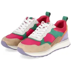 Tamaris Sportliche Schnürschuhe Damen 32313835383335 – Vielseitige Low Sneaker in Bunt, Größe 38 EU - Modische Damensneaker in buntem Design mit atmungsaktivem Obermaterial aus Leder und Synthetik. Ideal für Freizeitaktivitäten und mit bequemem Fußbett für optimalen Tragekomfort.