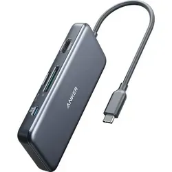 Anker USB C Hub 341 Adapter (7-in-1) - USB-Kabel, -Hubs & -Adapter mit 4K HDMI, 100W Power Delivery und 7 Anschlüssen für maximale Konnektivität und schnelles Laden, ideal für MacBook und XPS.