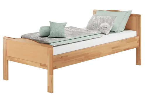 ERST-HOLZ Hohes Bettgestell für Senioren 100 x 200 Buche - Stabiles Bettgestell aus massivem Buchenholz, ideal für Senioren mit einer Höhe von 85 cm für einfaches Ein- und Aussteigen. Einzigartiges Design durch natürliche Maserung.