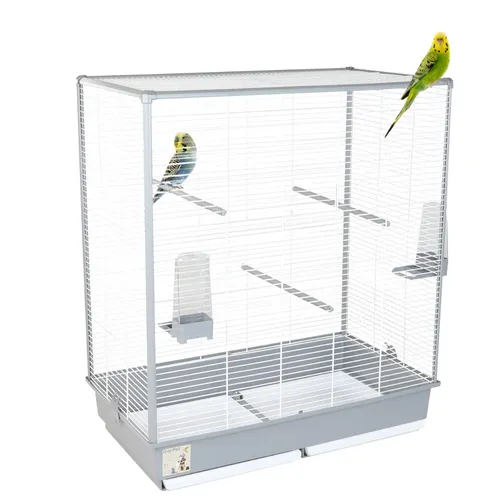 GarPet Vogelkäfig - Stabiler Papagei-Käfig 70 x 40 x 80 cm, wetterfest und mit herausziehbaren Schubladen für einfache Reinigung