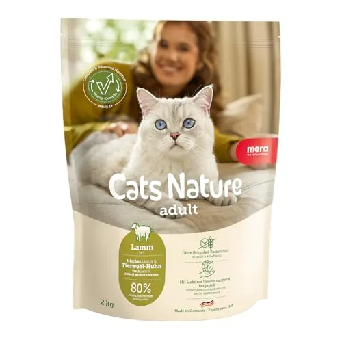 MERA Cats Nature Lamm Premium Katzenfutter Trocken 400g | Getreidefrei & zuckerfrei | Adult Katzen Trockenfutter hoher Fleischanteil | Dry Cat Food