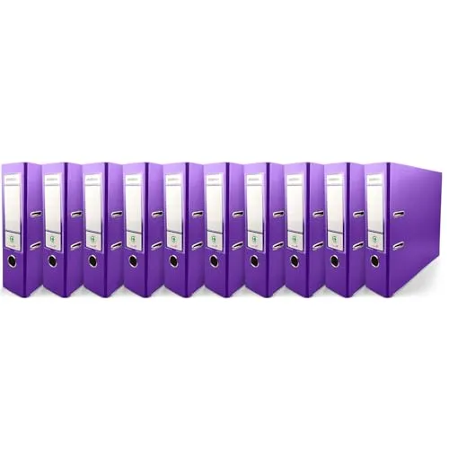 Netuno 10x Aktenordner DIN A4 Lila Ekobox 2-Ring-Mechanik 8cm Kunststoff Büroordner Ringmappe PP farbig breit