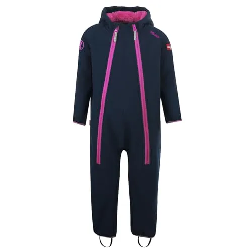 Trollkids Kids Nordkapp Overall 98, navy/pink - Overalls für Jungen, winddicht und wasserabweisend, mit warmem Teddy-Fleece-Futter für optimalen Komfort bei kaltem Wetter.