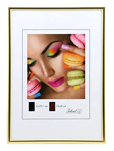 Ideal Life Kunststoff Bilderrahmen Wanddeko Collage Poster Bilder Foto Rahmen: Farbe: Gold | Format: 40x60