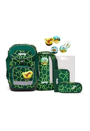 Ergobag Pack Bärrex #01033-900Y0-10 - Schulranzen mit innovativem Tunnelzug, der das Gewicht optimal auf dem Kinderrücken verteilt. Inklusive 6-teiligem Set für einen perfekten Start ins Schuljahr!