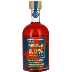 Rebels 0.0% Cheers Revolution Dolce Spritz Alcohol-Free 0,5l - Alkoholfreier Aperitif mit vollem Geschmack – ideal für bewusste Genießer. Der Rebels Dolce Spritz vereint fruchtige Zitrusnoten und bittere Kräuter zu einem erfrischenden Erlebnis. Perfekt für kreative Mocktails oder pur auf Eis!