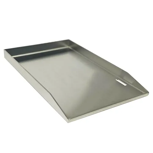 GEDA Grill Plancha Grillplatte Edelstahl massiv 4mm, 49x30x4cm, für ODIN seire, Griddle rostfrei mit Fettablauf, für Pelletgrill, Gasgrill, Holzkohlegrill