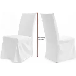 TexDeko Universal Stuhlhusse Modell Paris - Weiß, waschbar und strapazierfähig - Vielseitige Stuhlhusse für hohe Lehnen bis 100 cm, aus weichem, pflegeleichtem Polyester. Ideal für Events und Catering, sorgt für eine ansprechende Optik und einfachen Einsatz.