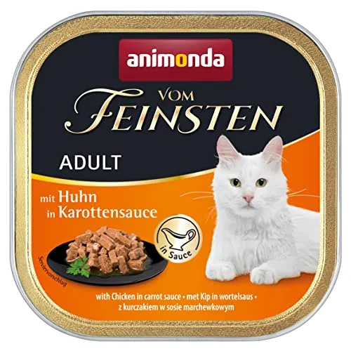 Animonda vom Feinsten Katzenfutter Nass in Saucen (32 x 100 g) - Vielfältiges, getreidefreies Katzenfutter in zarter Sauce, ideal für ausgewachsene Katzen. Hochwertige Zutaten sorgen für Geschmack und Abwechslung im Napf.