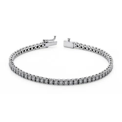 0,85 Carat Brillant-Schliff Diamant Tennis Armband aus 14 Karat Weißgold - Elegantes Tennisarmband mit 0,85 Carat Brillant-Diamanten, handgefertigt aus 14 Karat Weißgold. Personalisierbar für den perfekten Sitz und Stil.