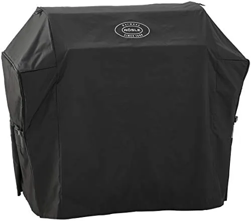 RÖSLE Abdeckhaube BBQ-Station VIDERO G6/G6-S - Grillabdeckung aus 100% Polyester mit PU-Beschichtung, bietet optimalen Wetterschutz und ist mit praktischem Reißverschluss für flexible Nutzung ausgestattet.