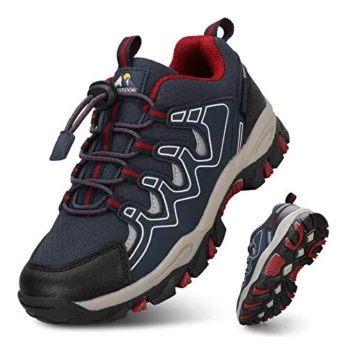 UOVO Turnschuhe Jungen Wanderschuhe Sneakers Kinder Trekking Schuhe Outdoor Sportschuhe Laufschuhe Blau 33