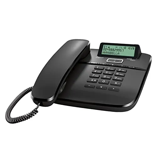 Gigaset DA610 - Schnurgebundenes Telefon - klassisches Schnurtelefon mit Direktruf und Freisprech Funktion - Hörgeräte kompatibel, schwarz