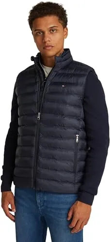 Steppweste TOMMY HILFIGER "CORE PACKABLE RECYCLED VEST" für Herren - Herren-Weste aus 100% recyceltem Nylon, ideal für den Lagen-Look und mit praktischen Reißverschlusstaschen für sichere Aufbewahrung.