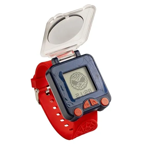 Spiderman SPD4753ARG Lernuhr mit rotem Armband - Spider-Man Digital Lernuhr für Kinder – Mit klappbarem Design und 5 integrierten Spielen fördert sie spielerisch das Zeitverständnis. Das weiche Silikonarmband sorgt für optimalen Tragekomfort. Ideal für kleine Marvel-Fans!