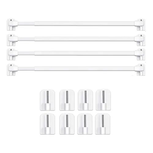 BANJILI Retractable curtain rod – white curtain rod 60-110 cm, variable length, can be easily adjusted directly to the desired length by pulling it on. The surface is smooth, durable and lightweight